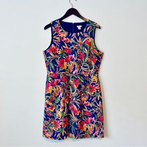 J.Crew Sleeveless Sheath Tropical Floral Dress